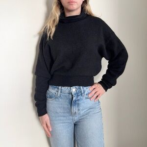 Aritzia Wilfred Black Alpaca Wool Blend Sweater